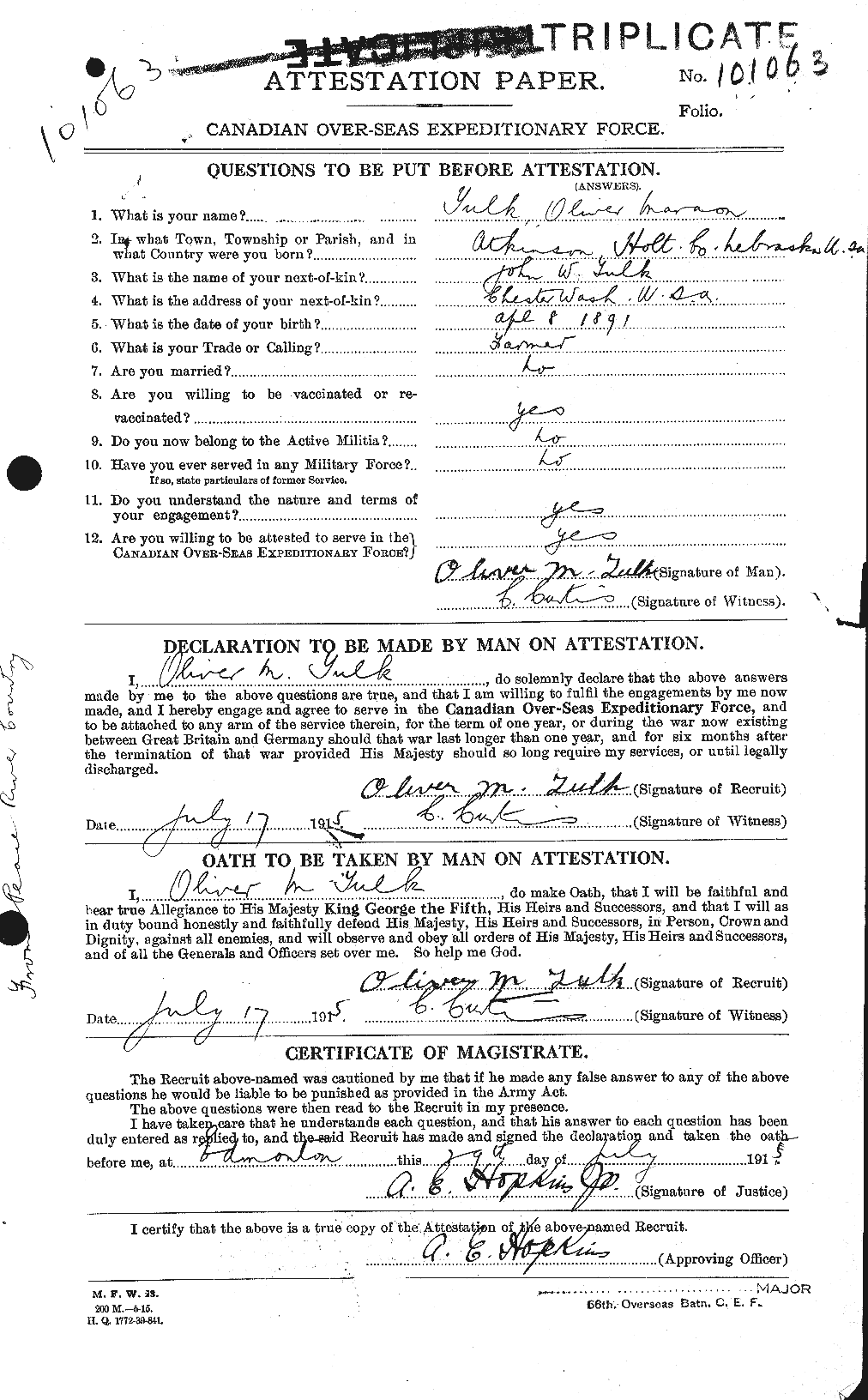 Personnel Records of the First World War - CEF 644298a