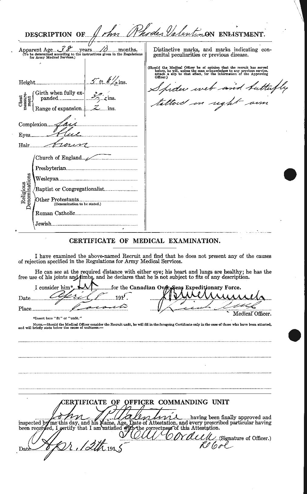 Personnel Records of the First World War - CEF 645024b