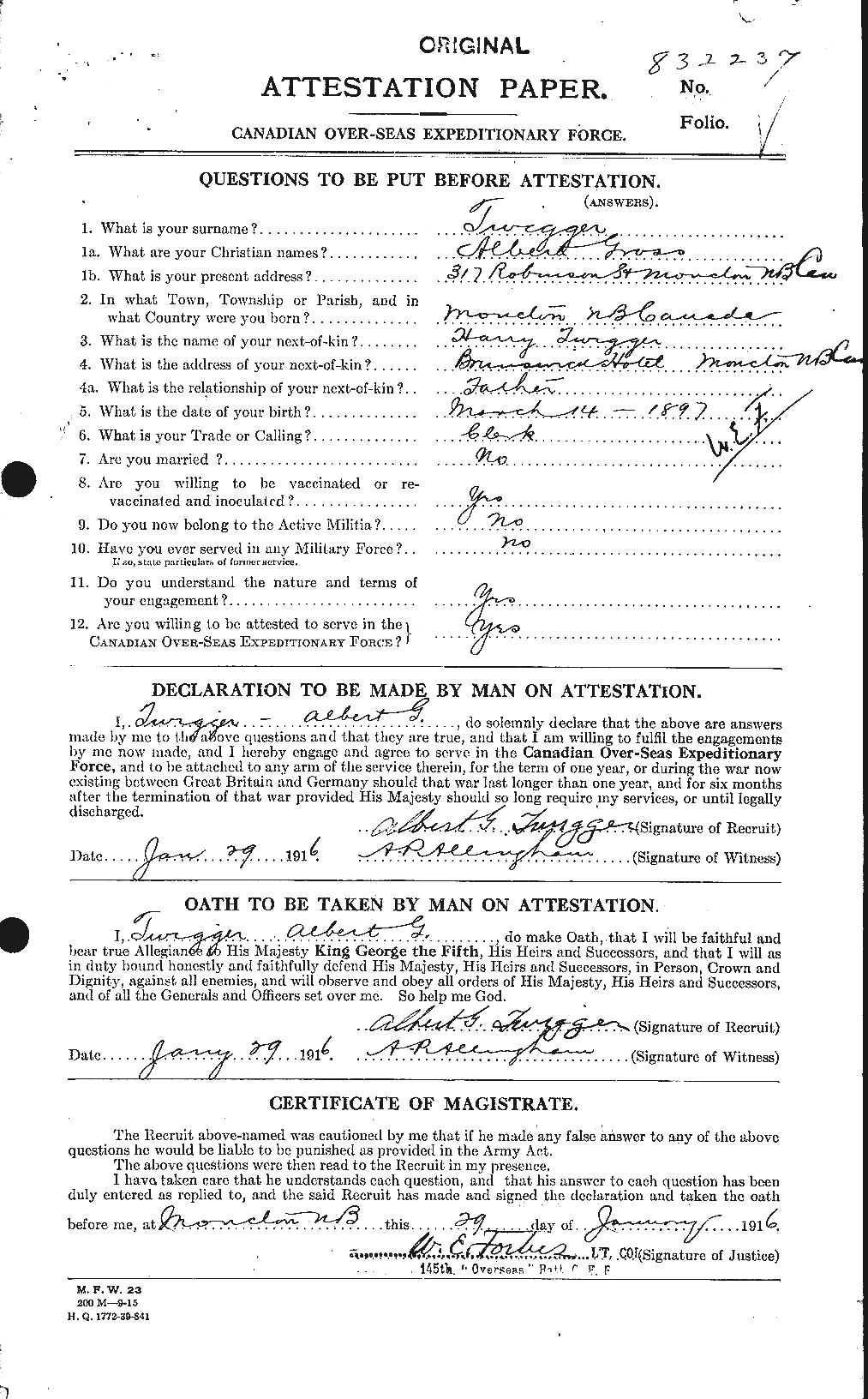Personnel Records of the First World War - CEF 645559a