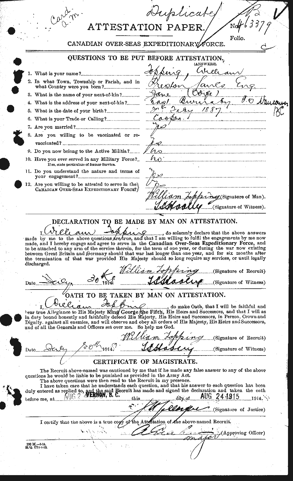 Personnel Records of the First World War - CEF 645832a