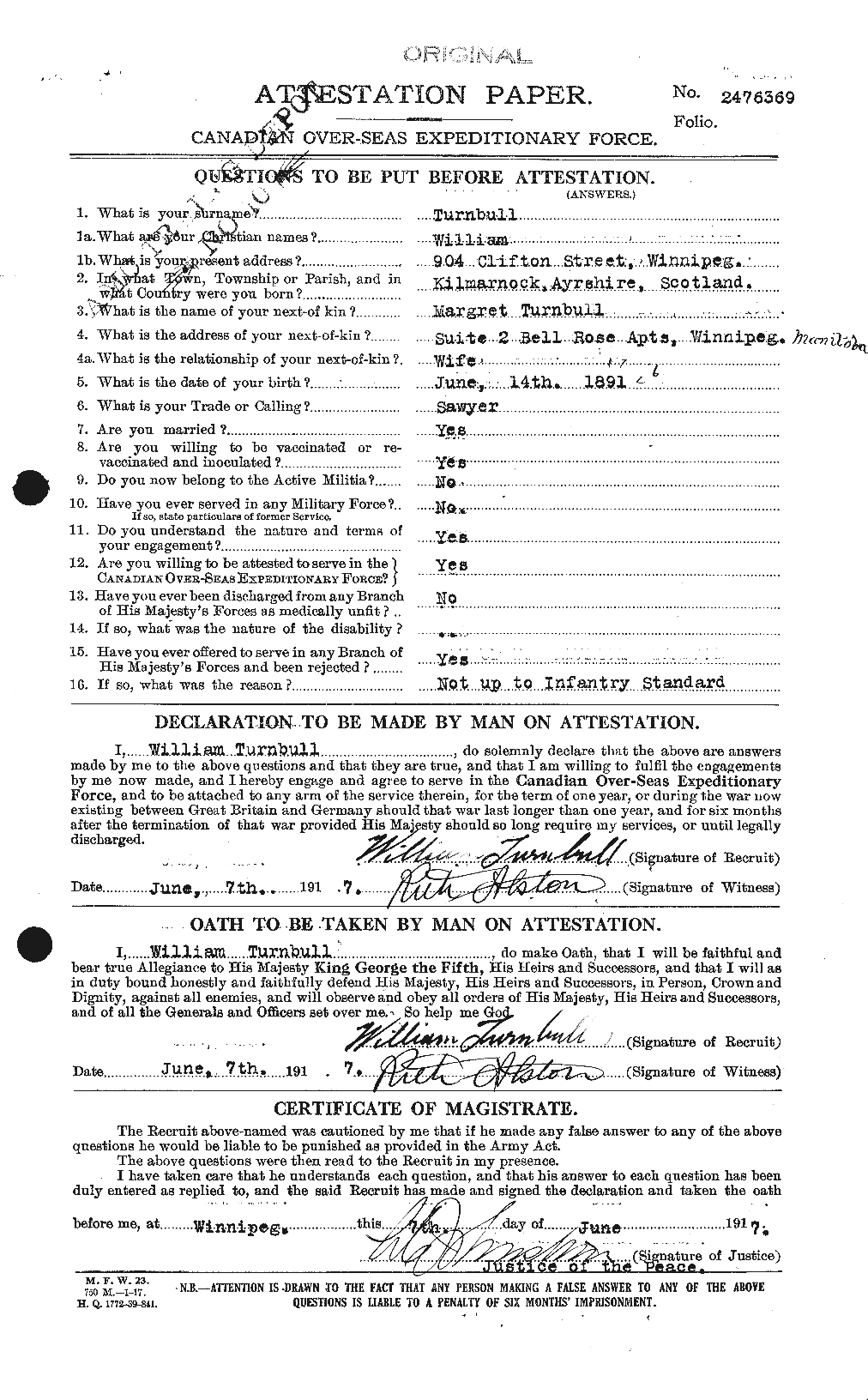 Personnel Records of the First World War - CEF 646170a