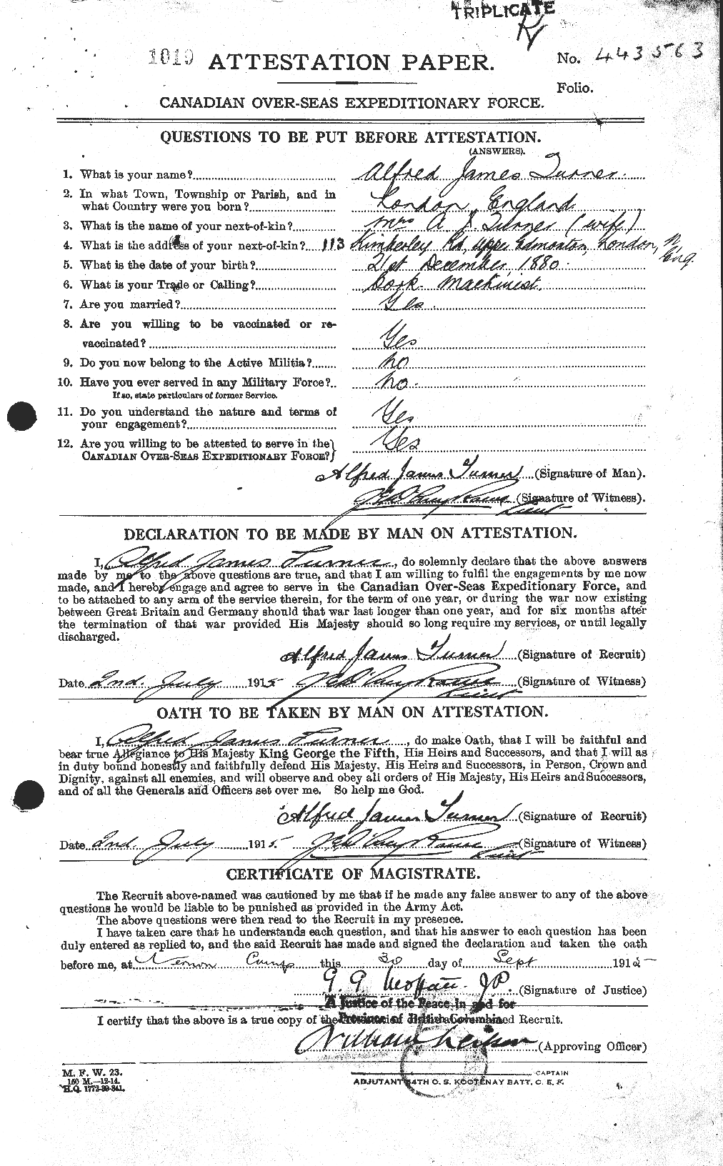 Personnel Records of the First World War - CEF 646246a