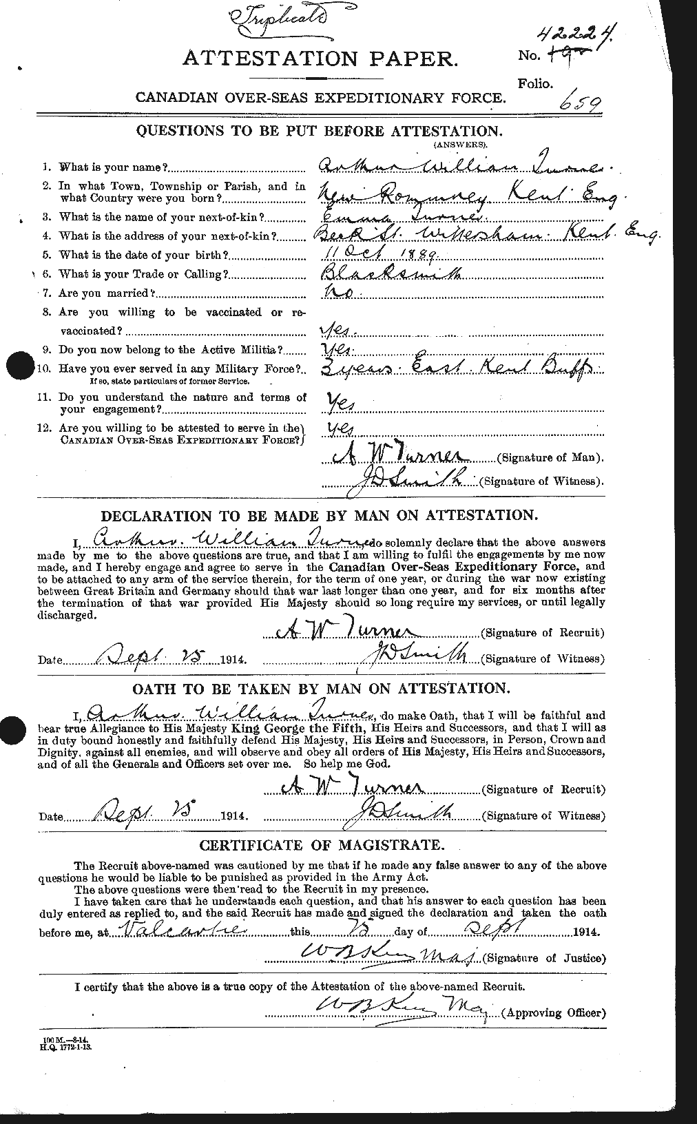 Personnel Records of the First World War - CEF 646330a