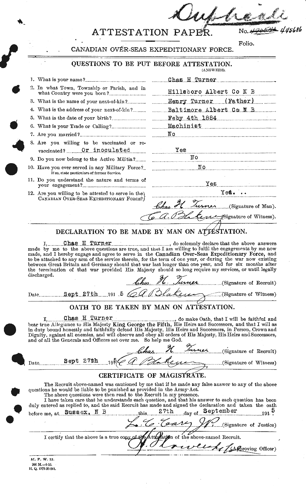 Personnel Records of the First World War - CEF 646373a
