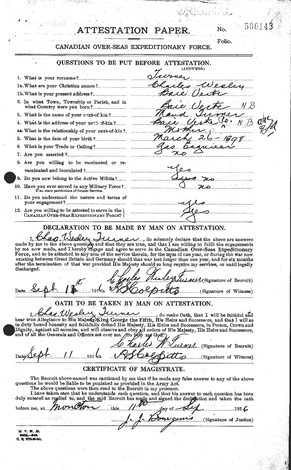 Personnel Records of the First World War - CEF 646385a