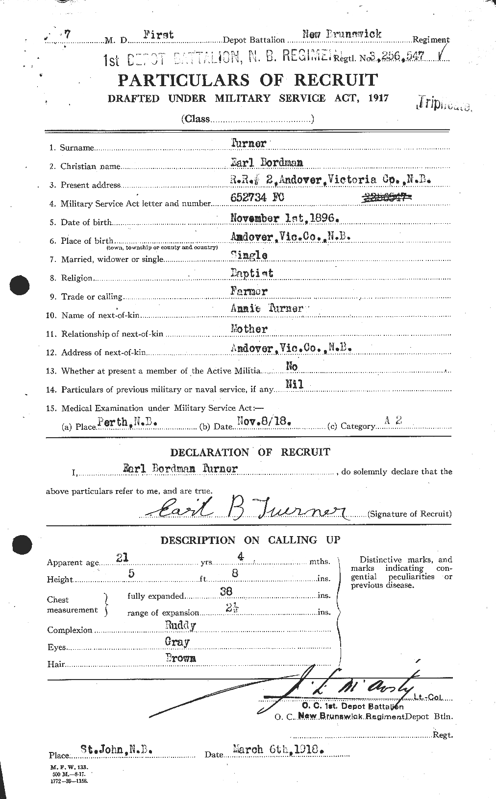Personnel Records of the First World War - CEF 646412a