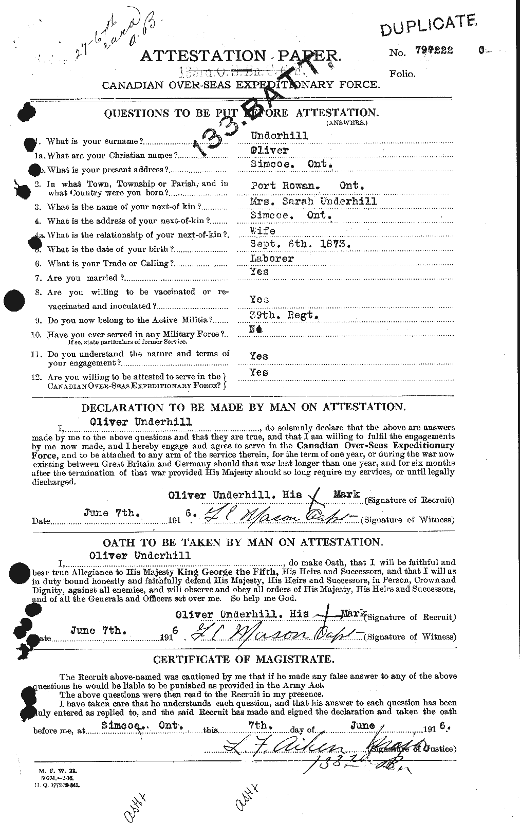 Personnel Records of the First World War - CEF 647108a