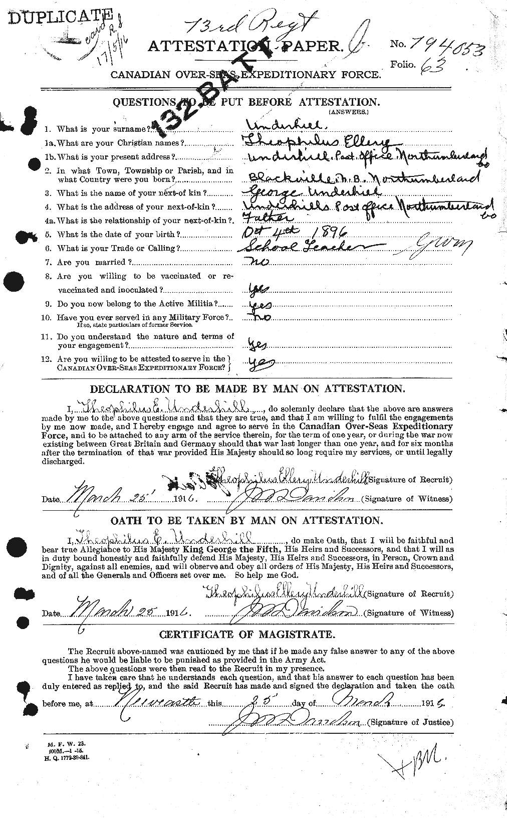 Personnel Records of the First World War - CEF 647116a