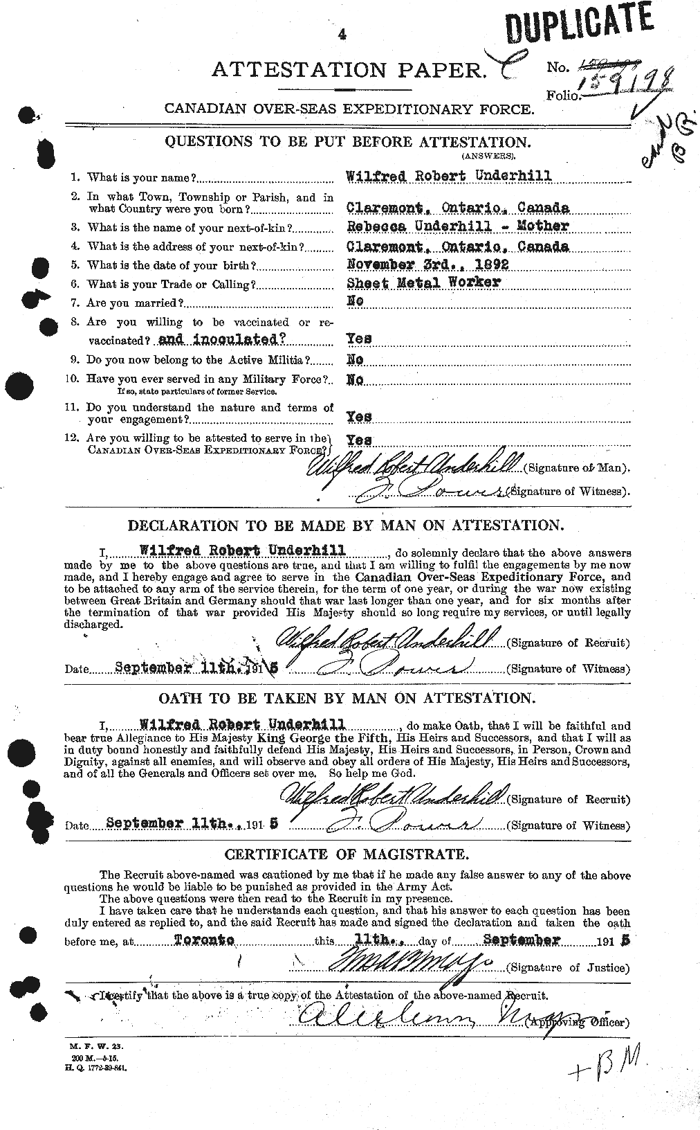 Personnel Records of the First World War - CEF 647119a