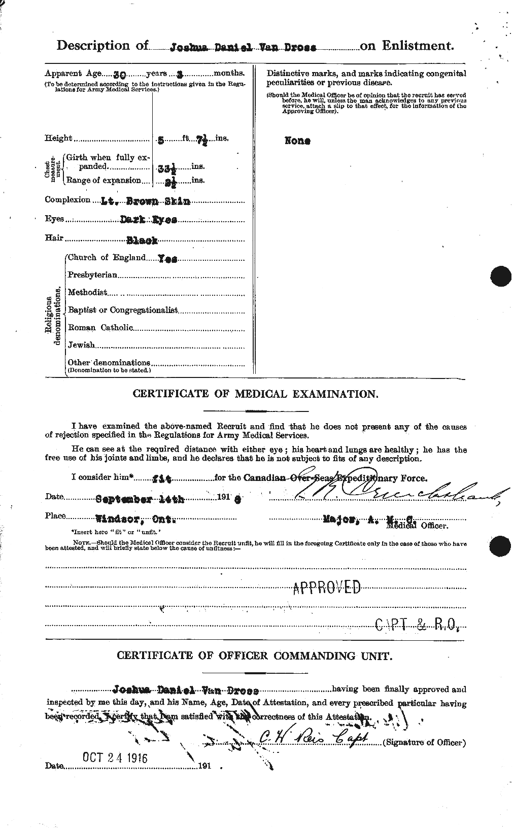 Dossiers du Personnel de la Première Guerre mondiale - CEC 647359b