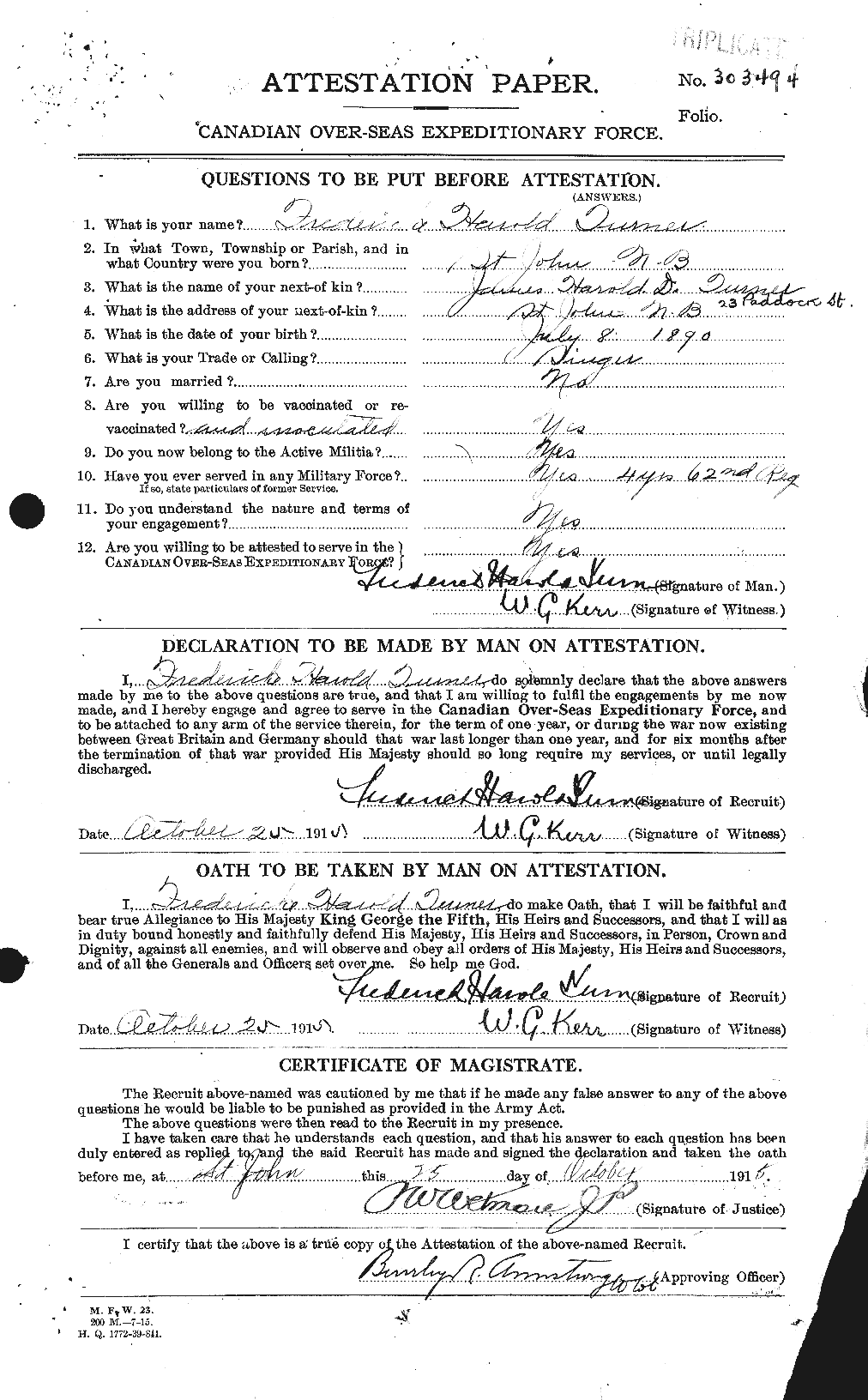 Personnel Records of the First World War - CEF 648478a