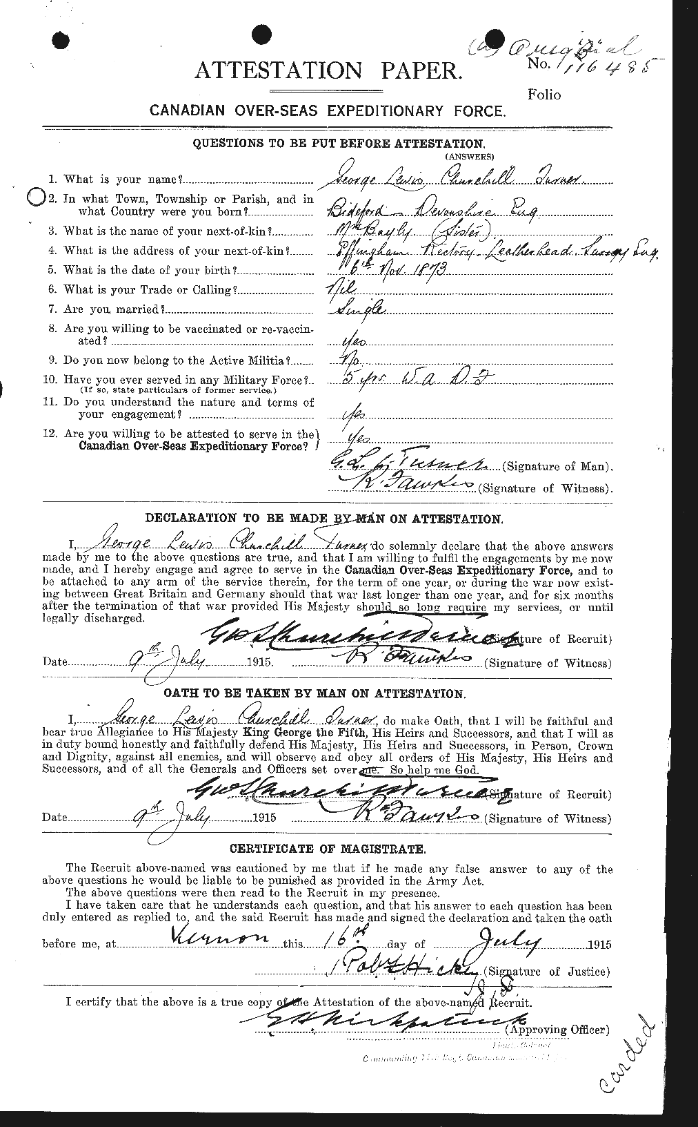Personnel Records of the First World War - CEF 648526a