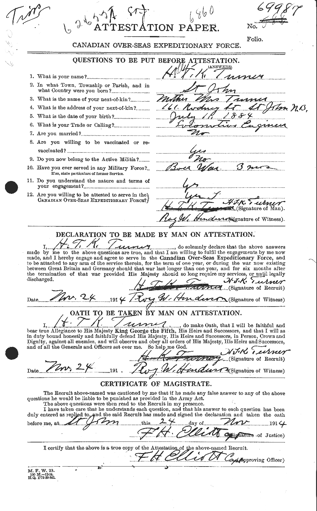 Personnel Records of the First World War - CEF 648634a