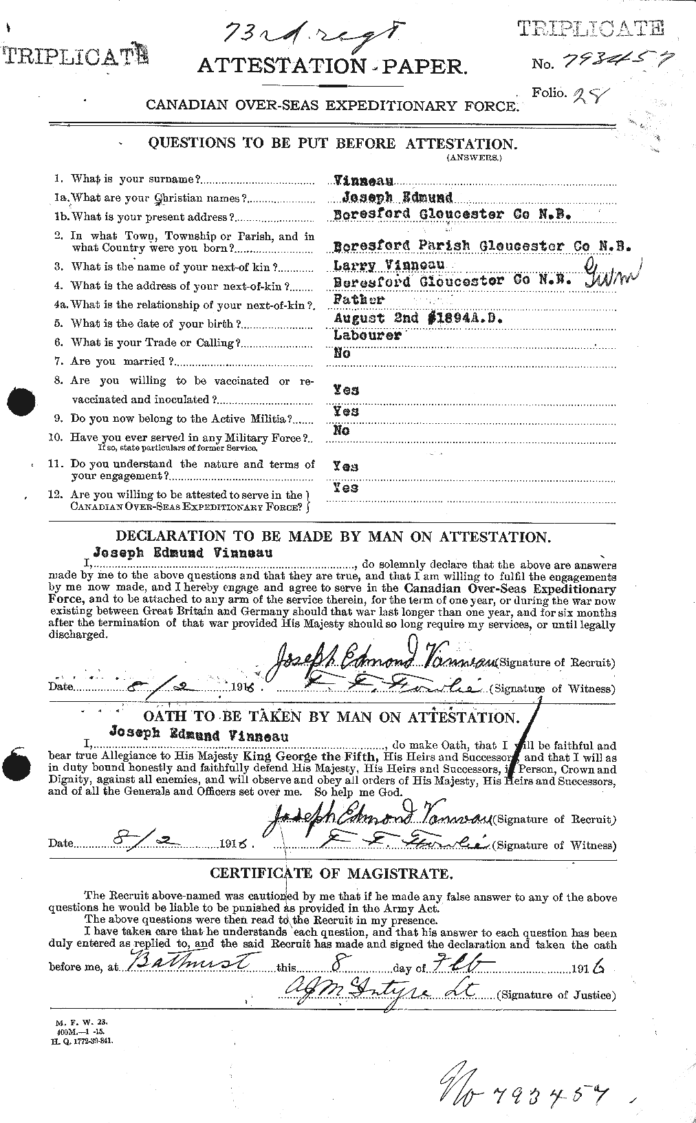 Personnel Records of the First World War - CEF 648656a