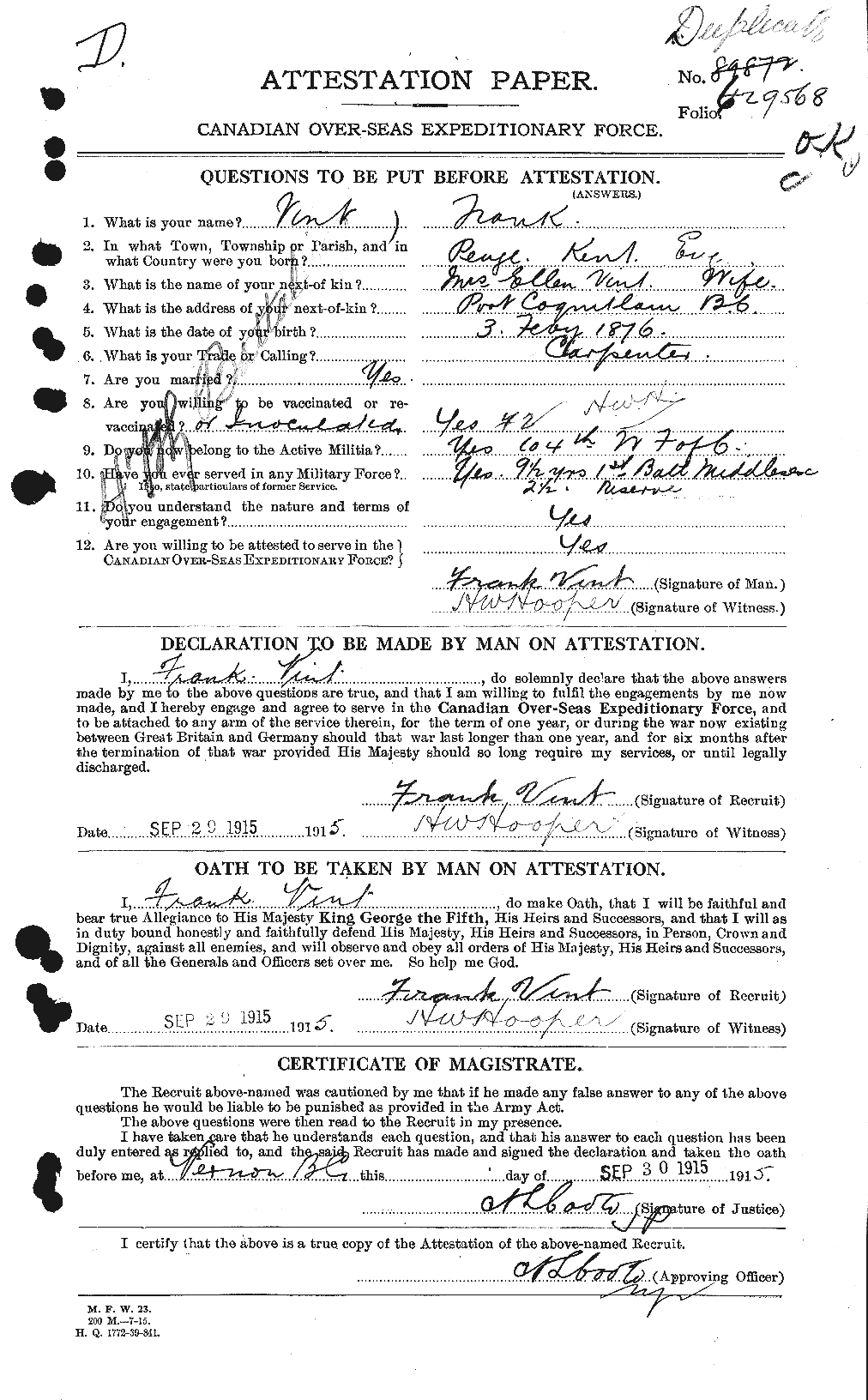Personnel Records of the First World War - CEF 648681a