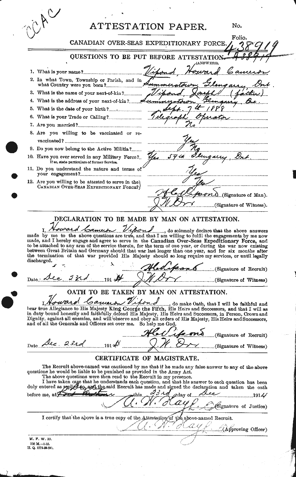 Personnel Records of the First World War - CEF 648728a