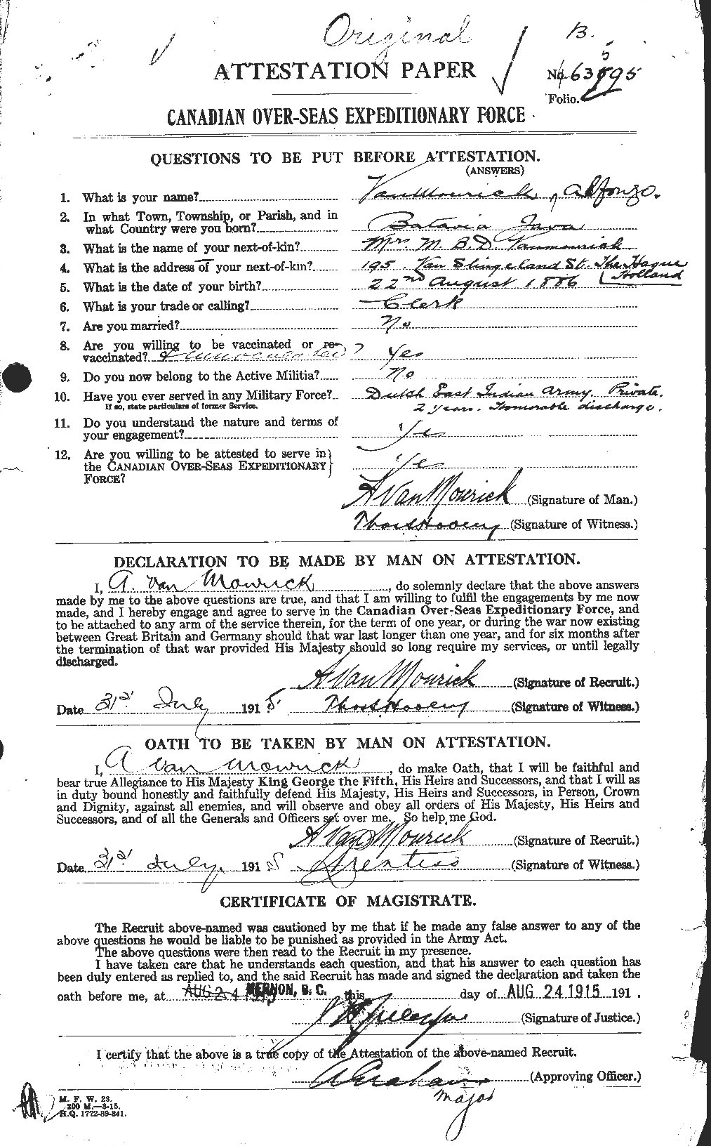 Personnel Records of the First World War - CEF 648785a