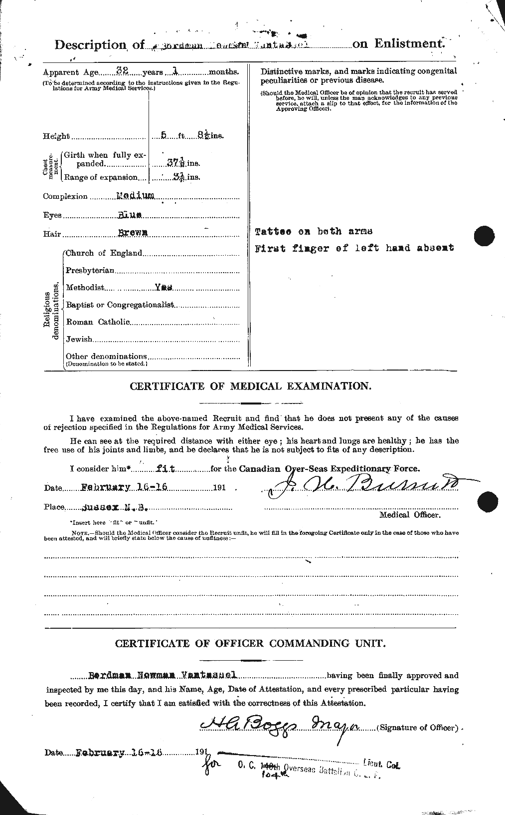Dossiers du Personnel de la Première Guerre mondiale - CEC 648953b