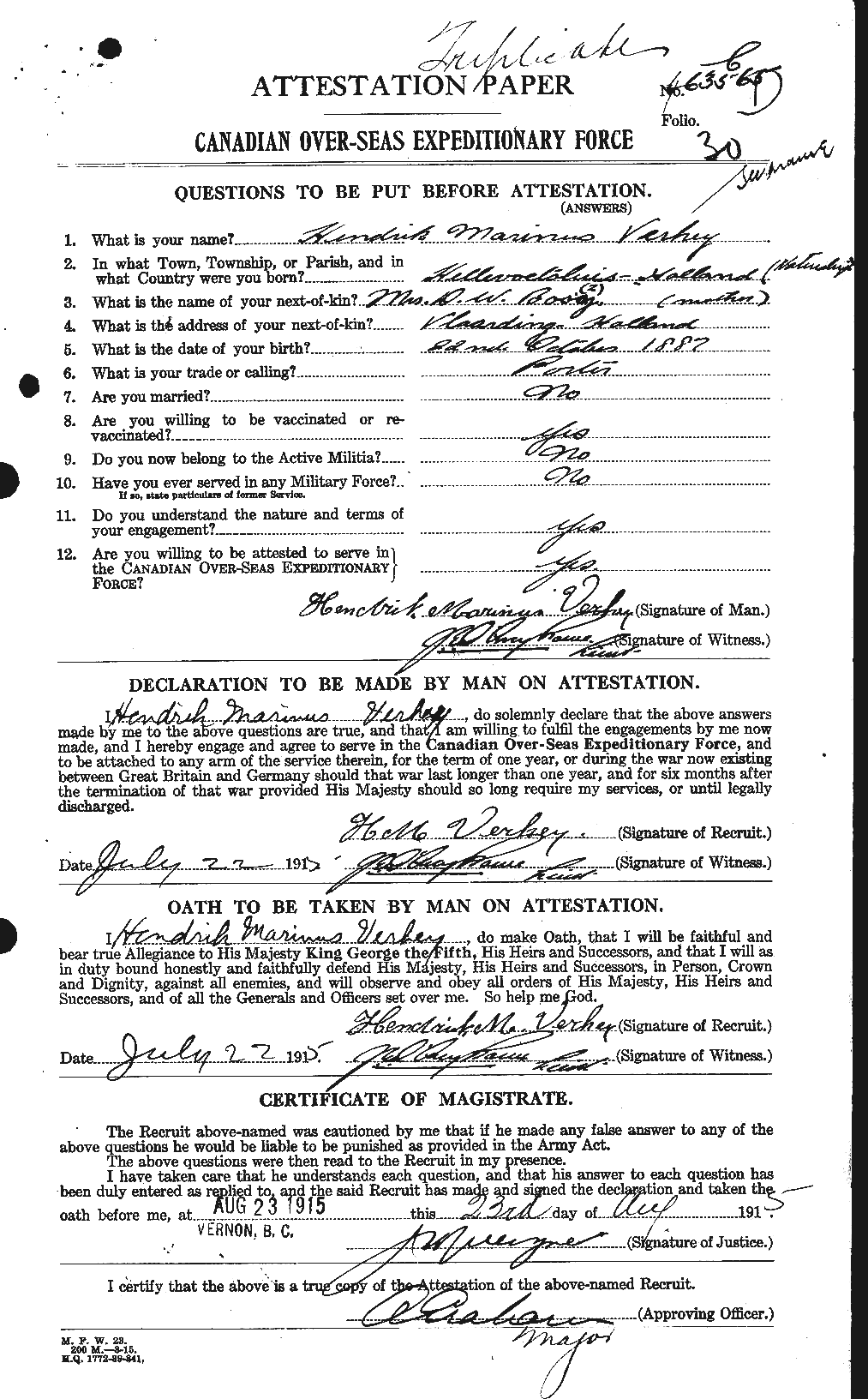 Personnel Records of the First World War - CEF 649499a