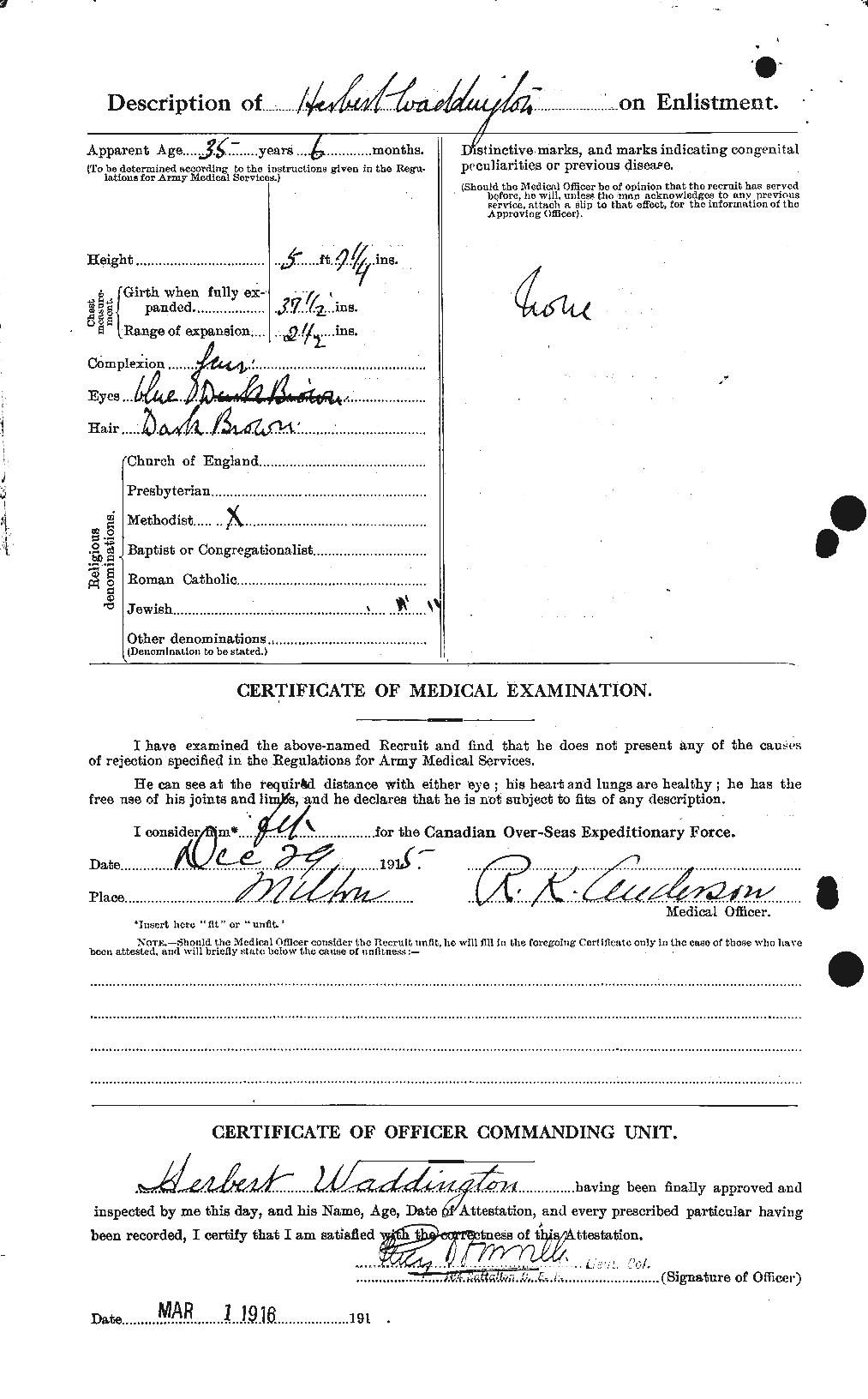 Dossiers du Personnel de la Première Guerre mondiale - CEC 649943b