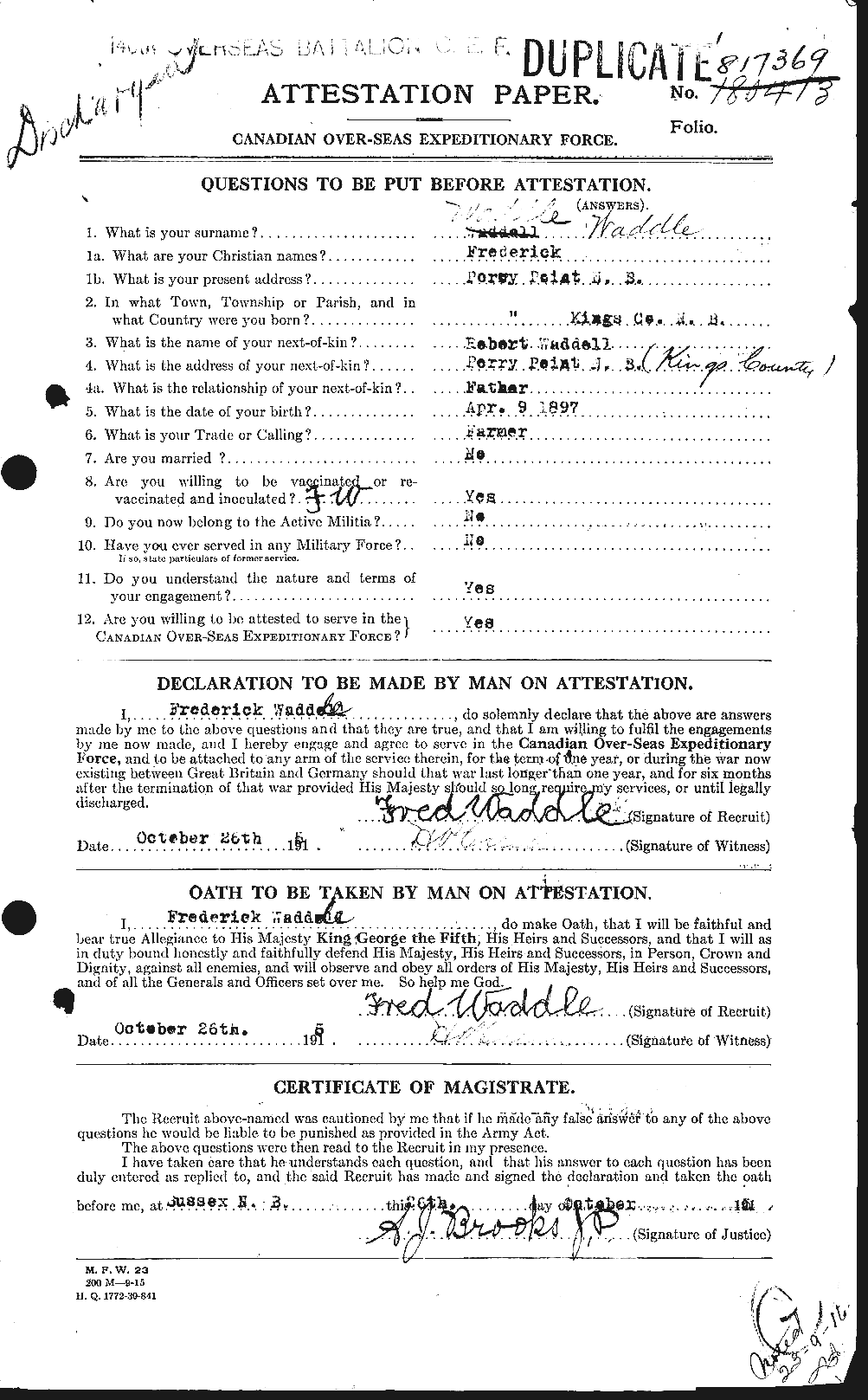 Personnel Records of the First World War - CEF 649974a