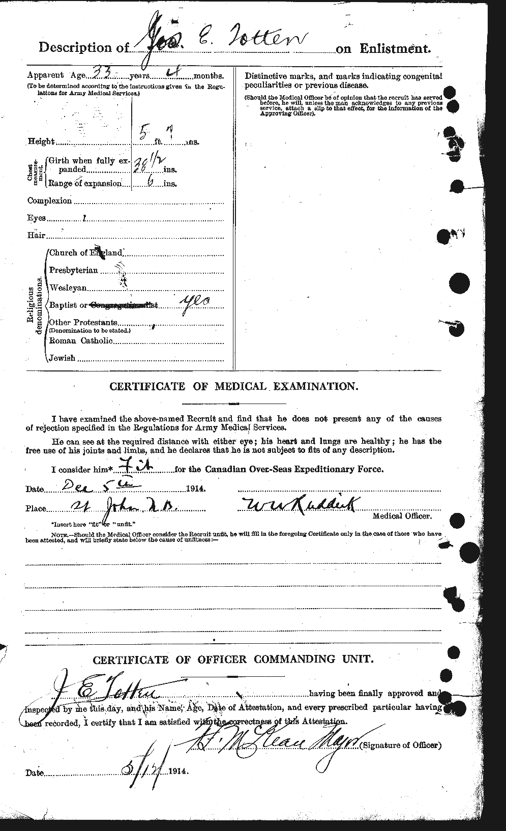 Personnel Records of the First World War - CEF 650075b