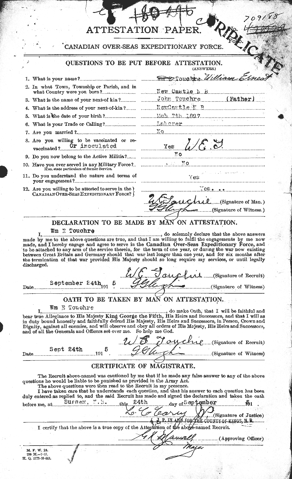 Personnel Records of the First World War - CEF 650133a
