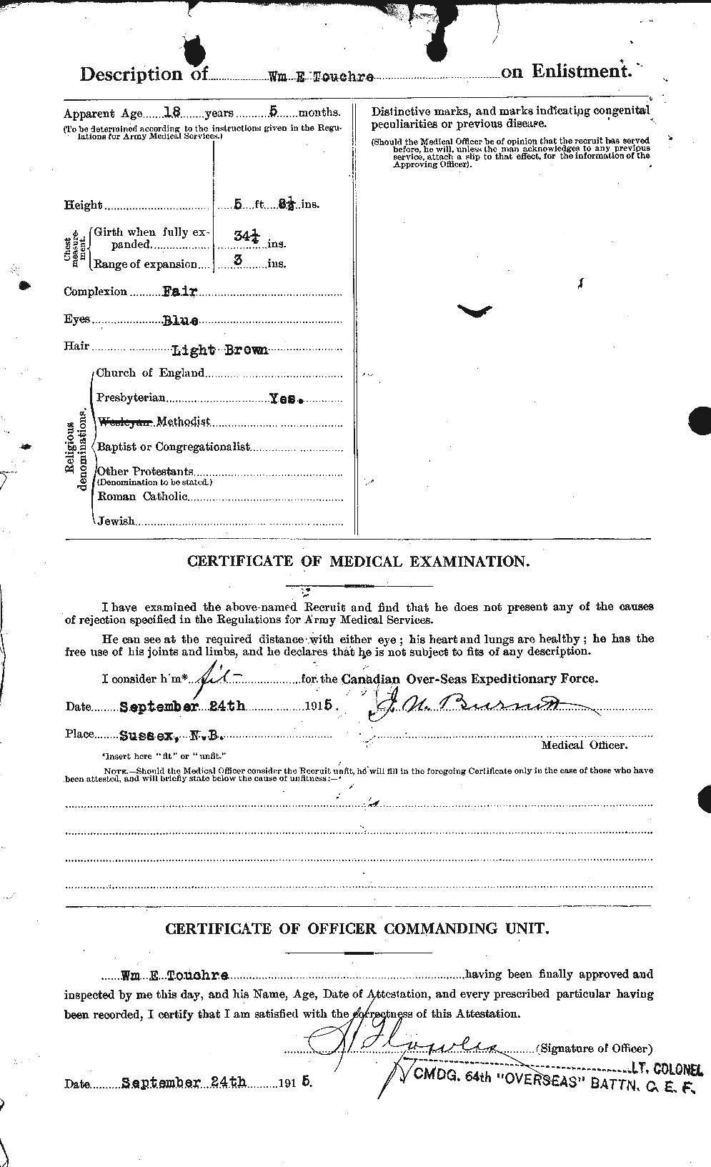 Personnel Records of the First World War - CEF 650133b