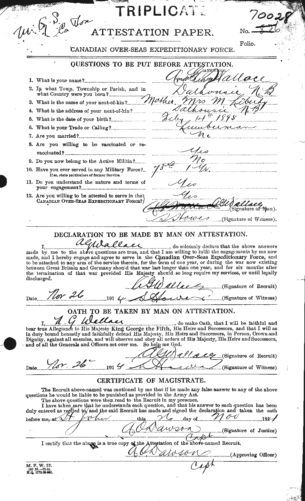Personnel Records of the First World War - CEF 650326a