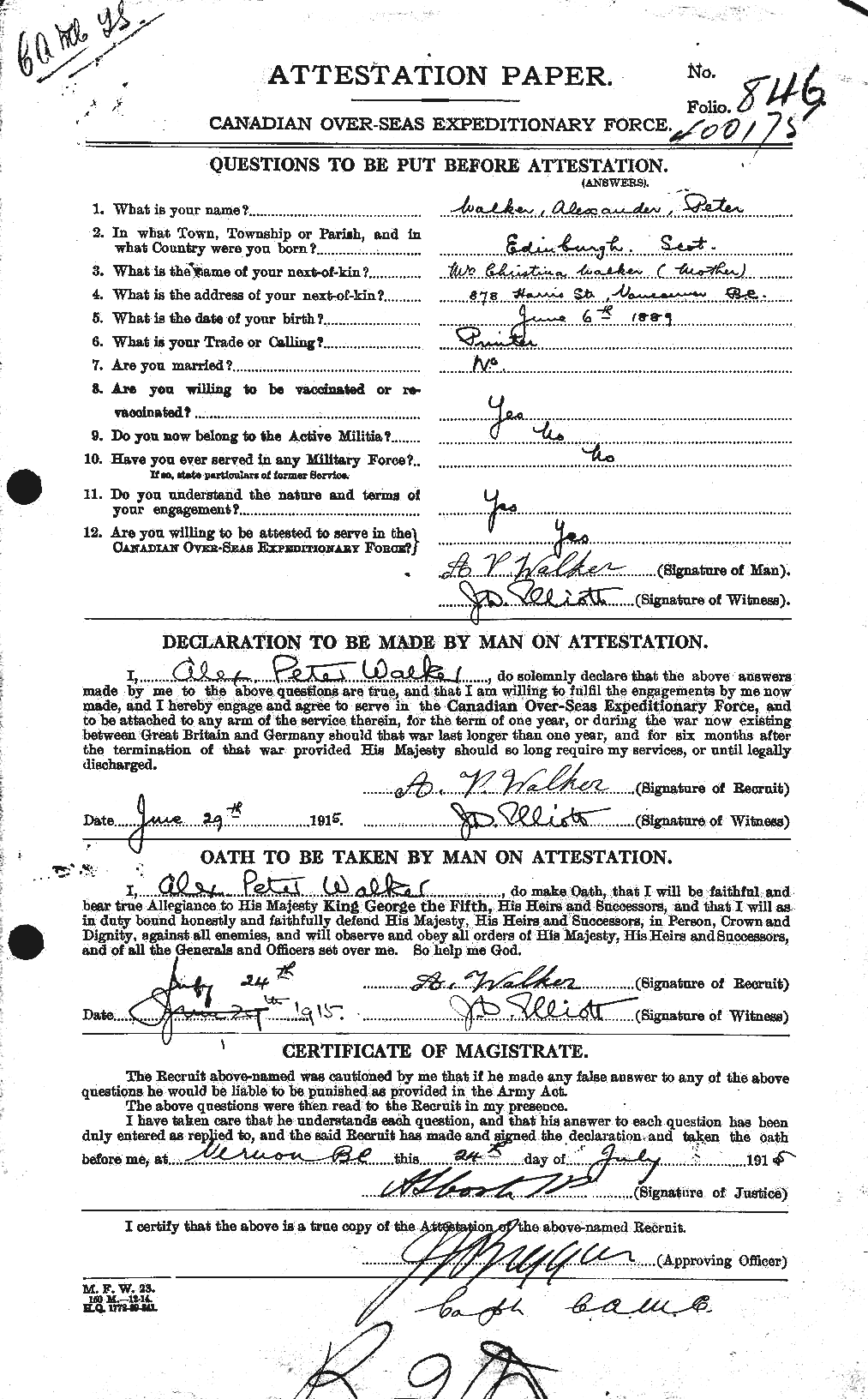 Personnel Records of the First World War - CEF 651028a