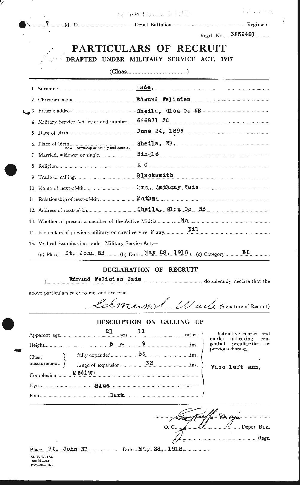 Personnel Records of the First World War - CEF 651199a