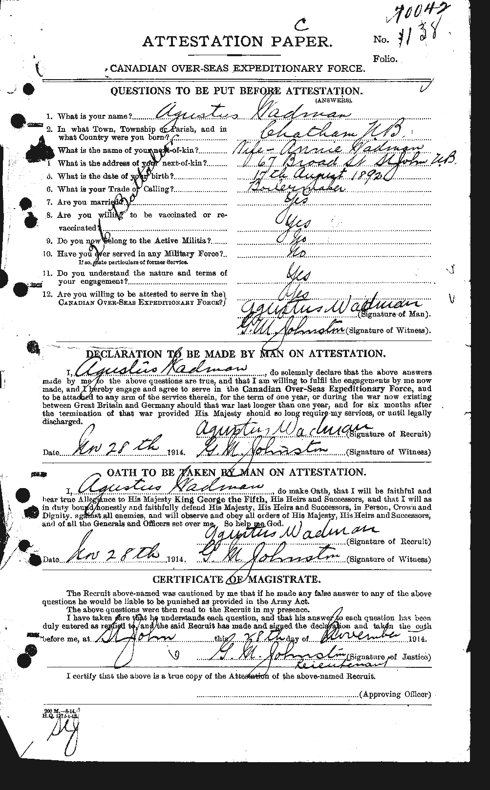 Personnel Records of the First World War - CEF 651372a