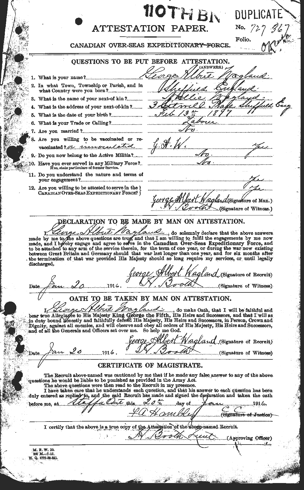 Personnel Records of the First World War - CEF 651503a