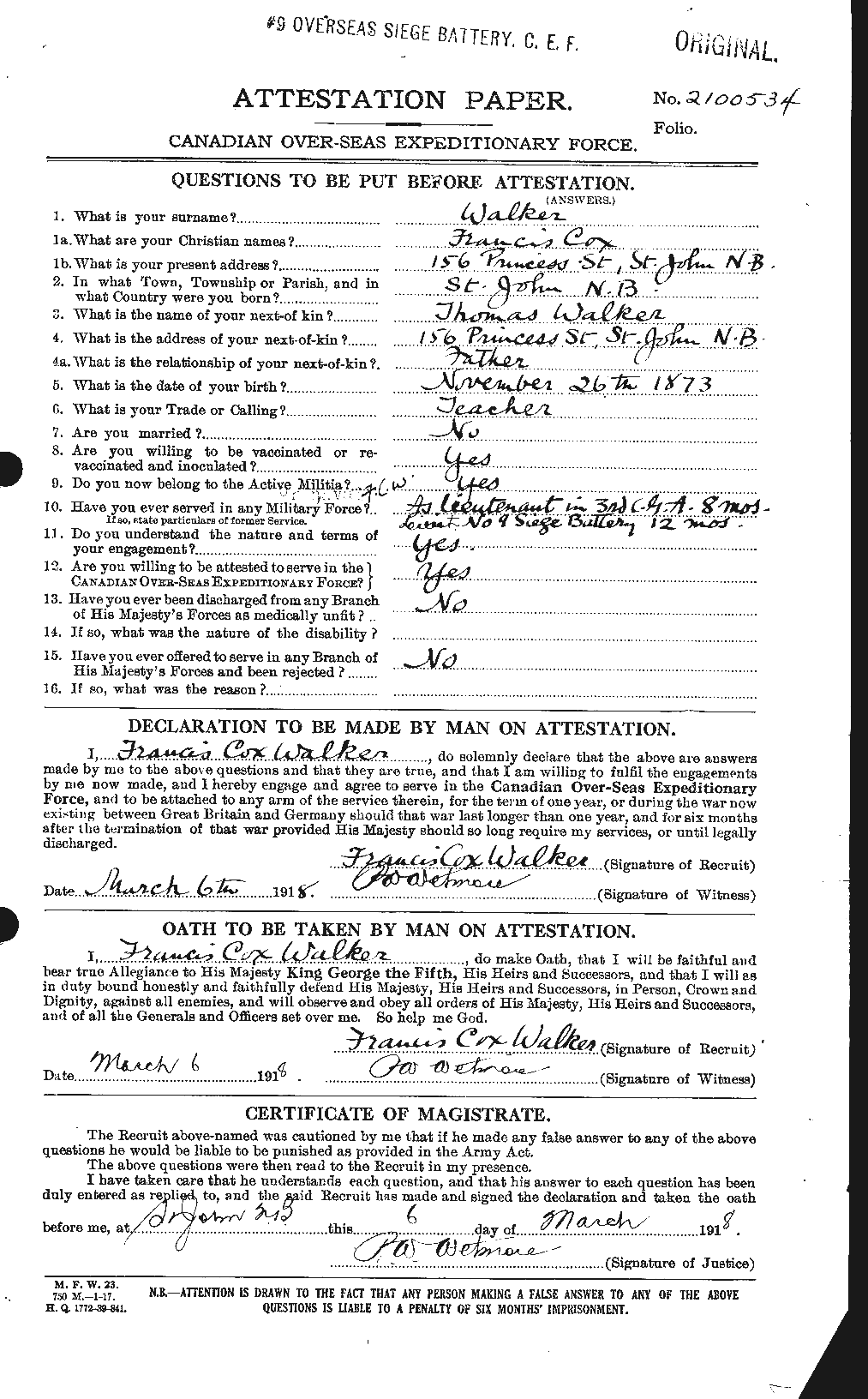 Personnel Records of the First World War - CEF 651835a