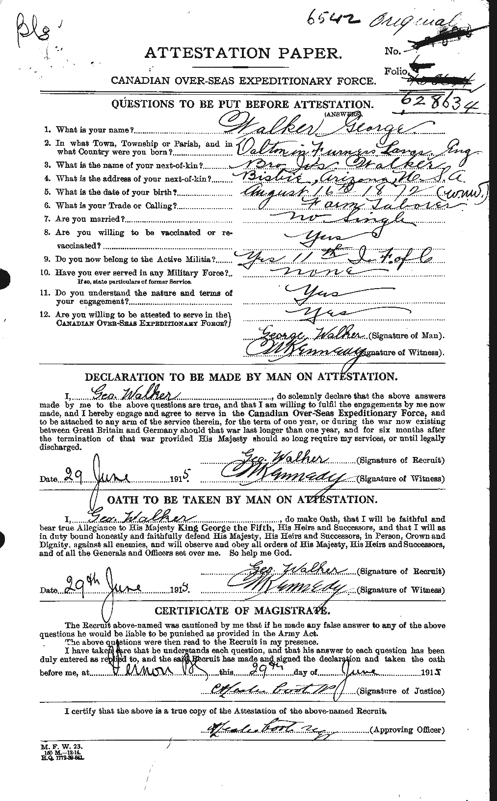 Personnel Records of the First World War - CEF 651922a