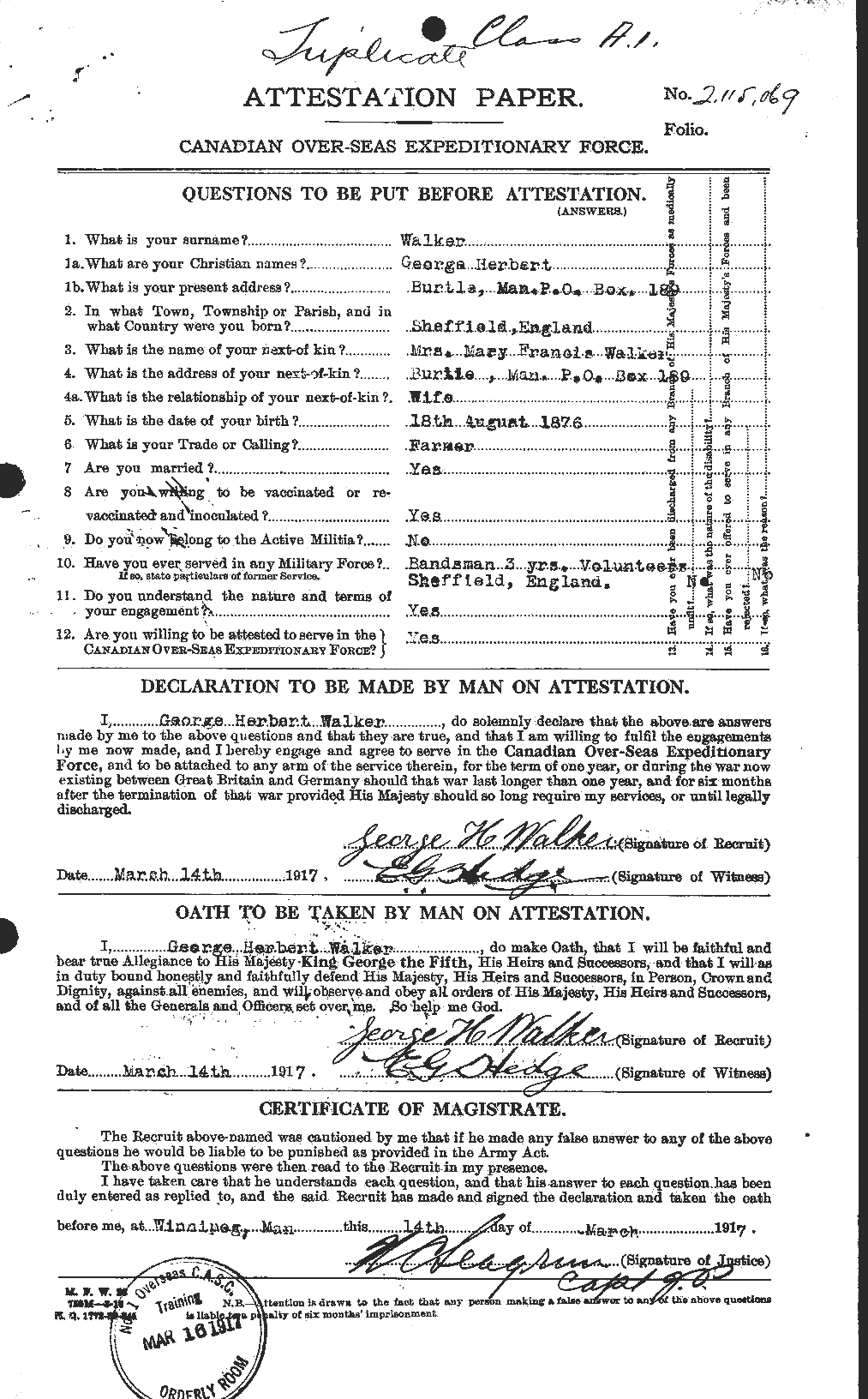 Personnel Records of the First World War - CEF 651980a