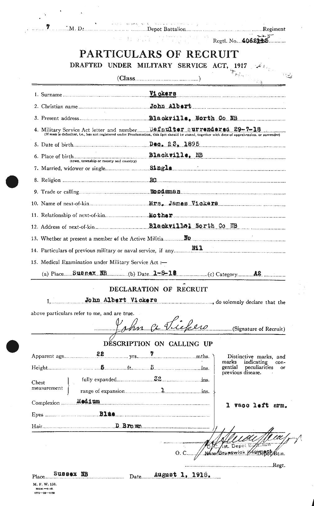 Personnel Records of the First World War - CEF 652212a