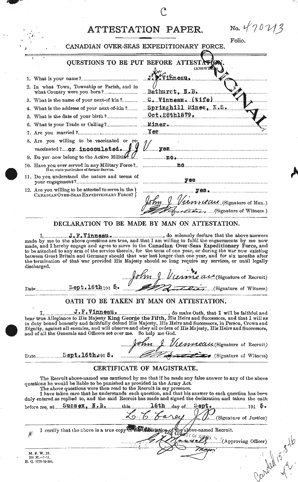 Personnel Records of the First World War - CEF 652378a