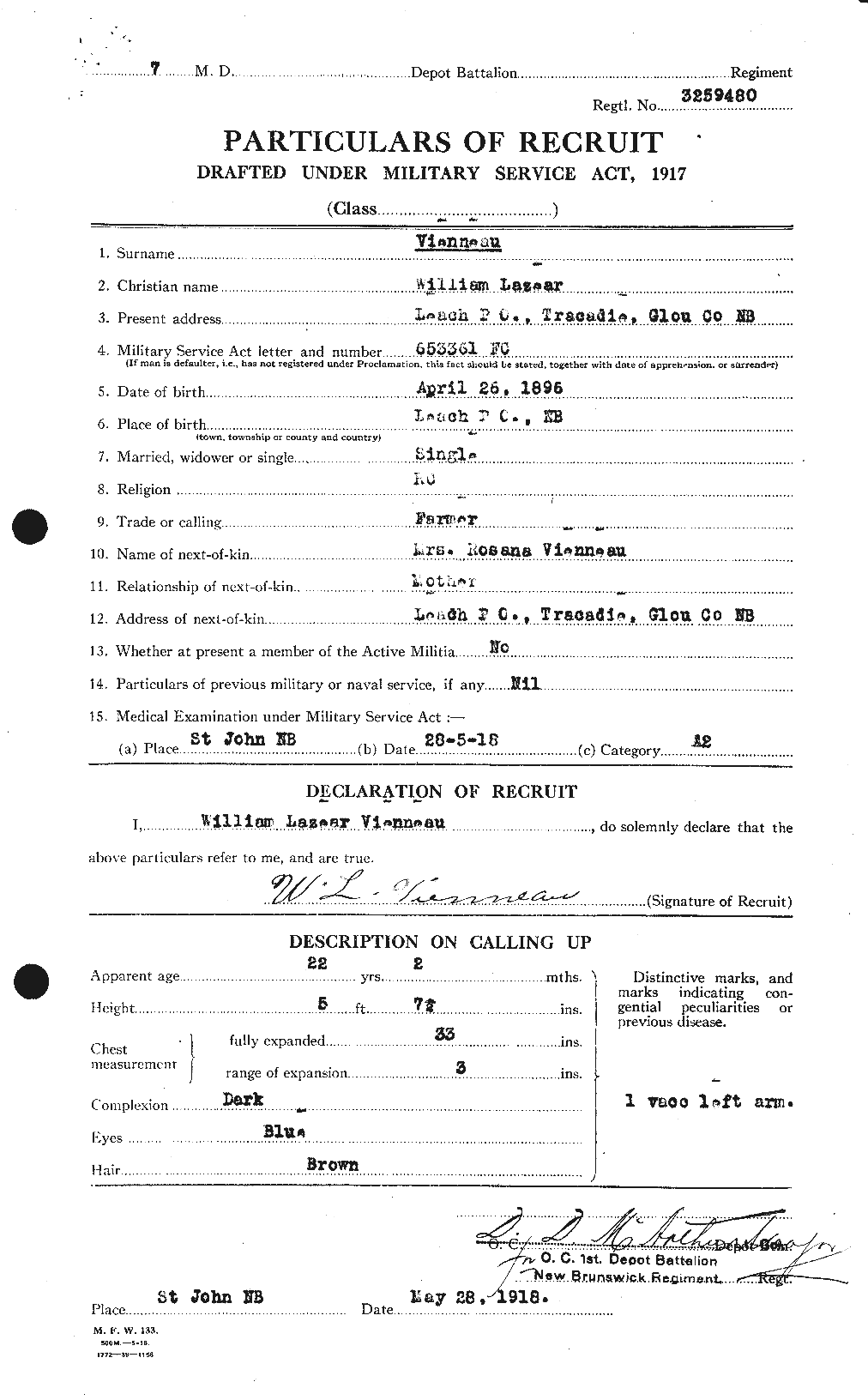 Personnel Records of the First World War - CEF 652384a