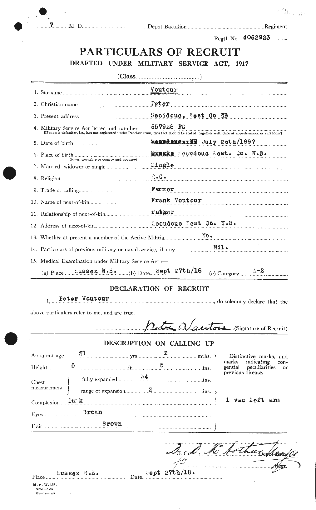 Personnel Records of the First World War - CEF 652451a