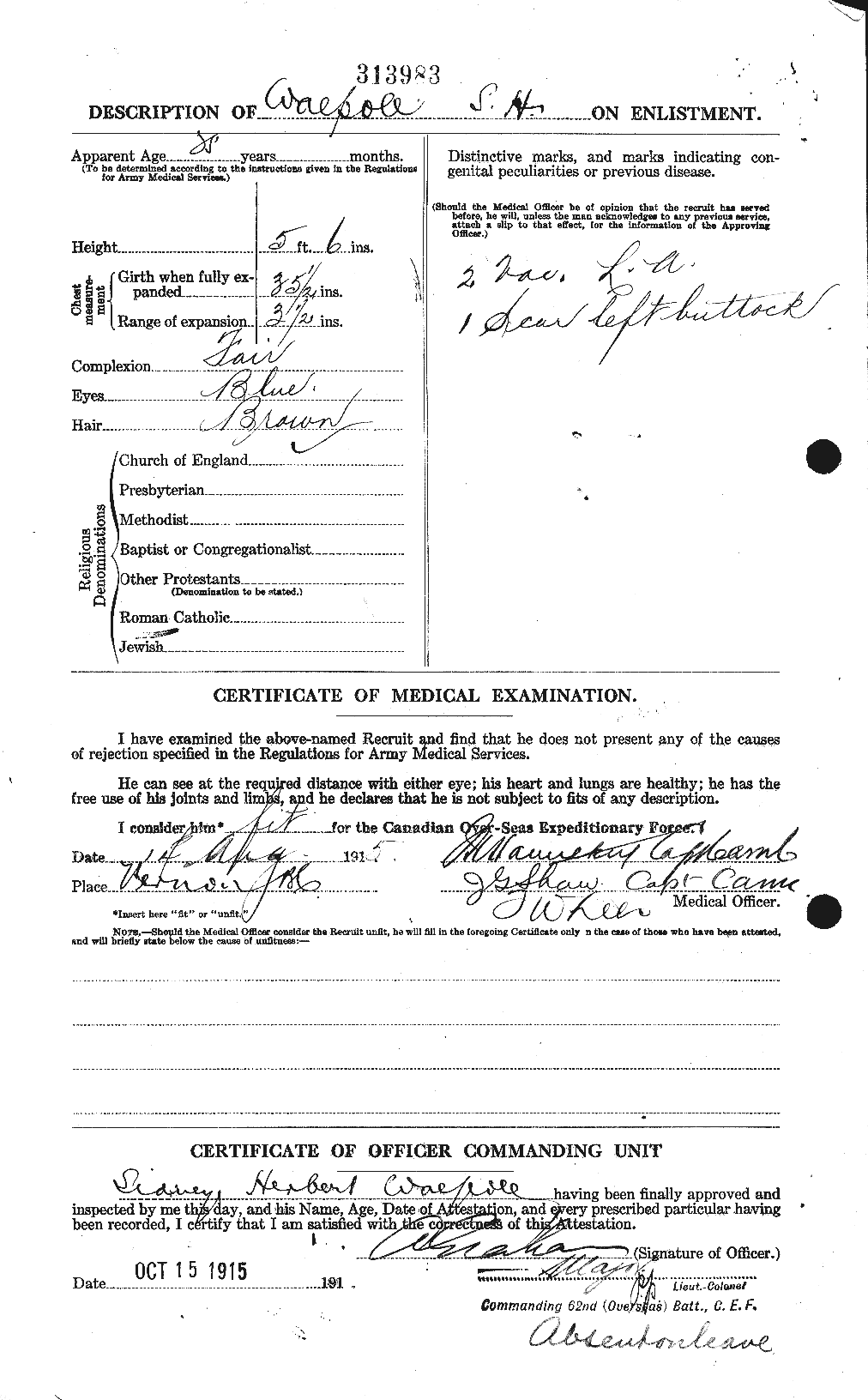 Personnel Records of the First World War - CEF 652639b