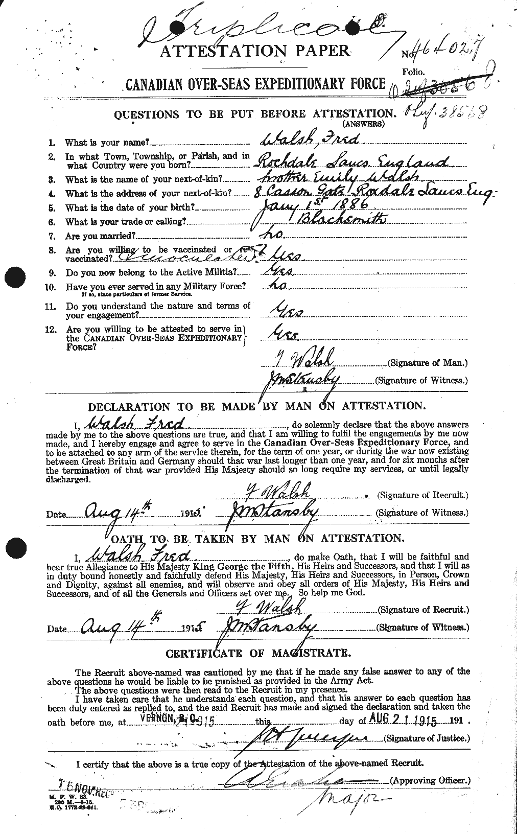 Personnel Records of the First World War - CEF 652772a