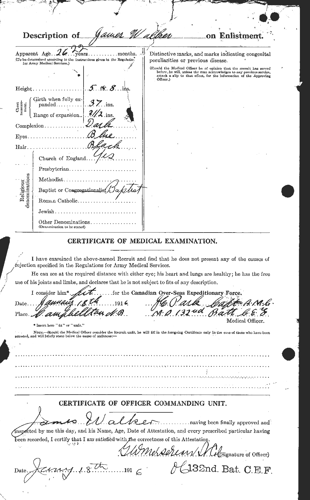 Dossiers du Personnel de la Première Guerre mondiale - CEC 652947b