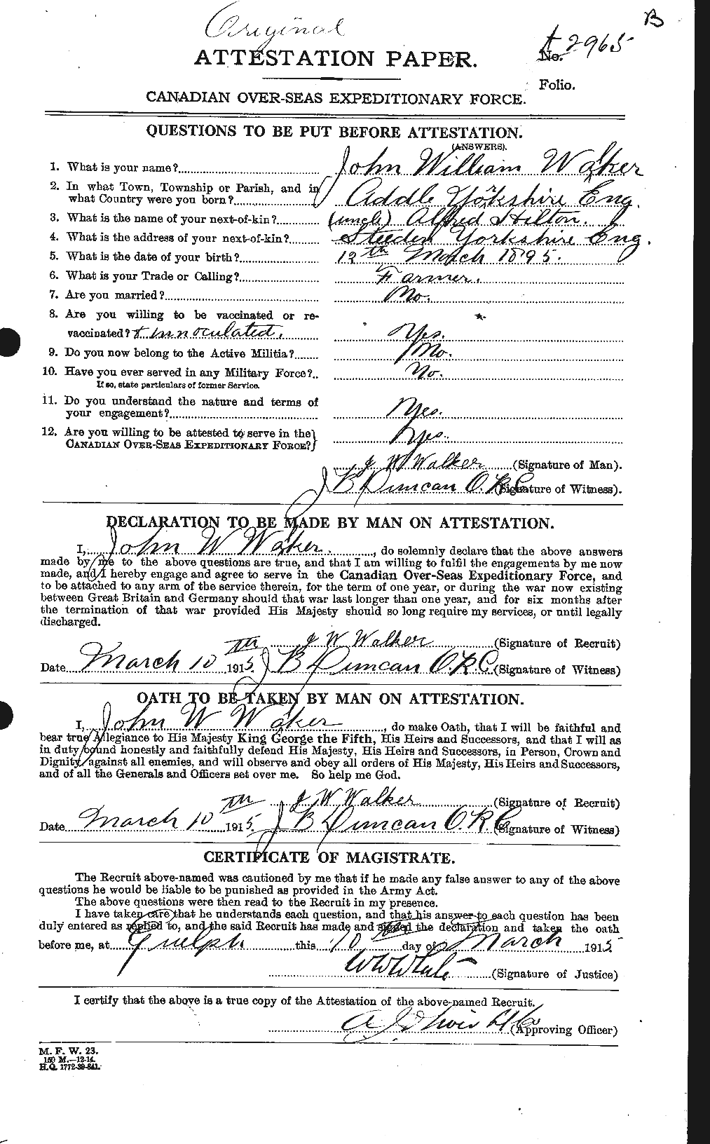 Personnel Records of the First World War - CEF 653166a