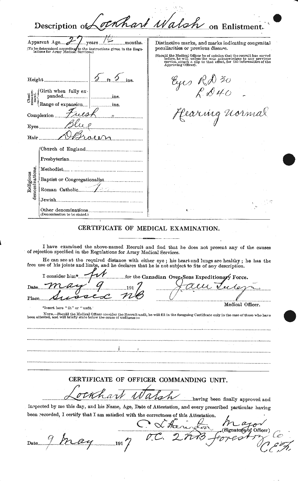 Dossiers du Personnel de la Première Guerre mondiale - CEC 653412b