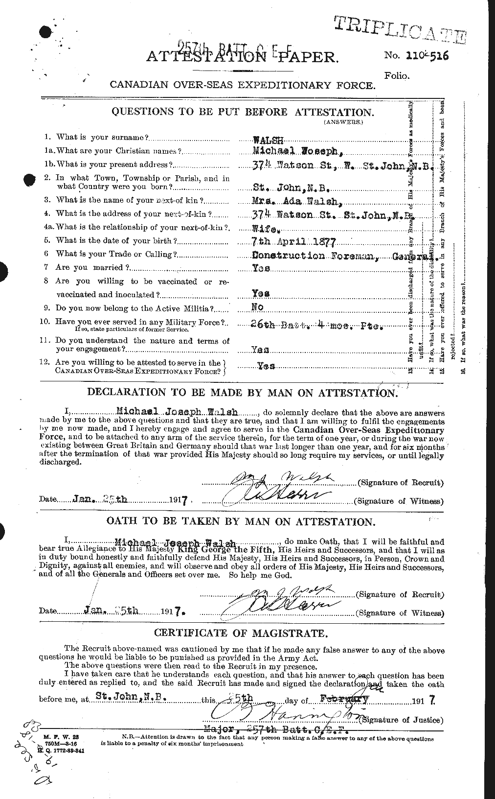 Personnel Records of the First World War - CEF 653446a