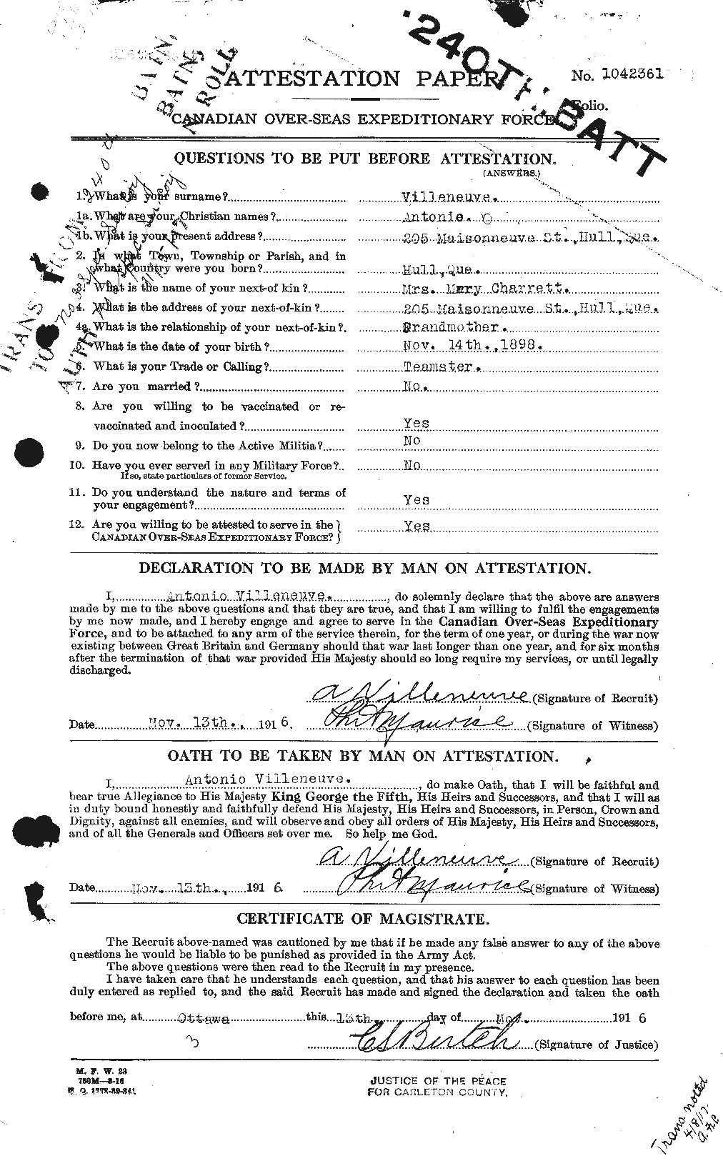 Personnel Records of the First World War - CEF 653790a