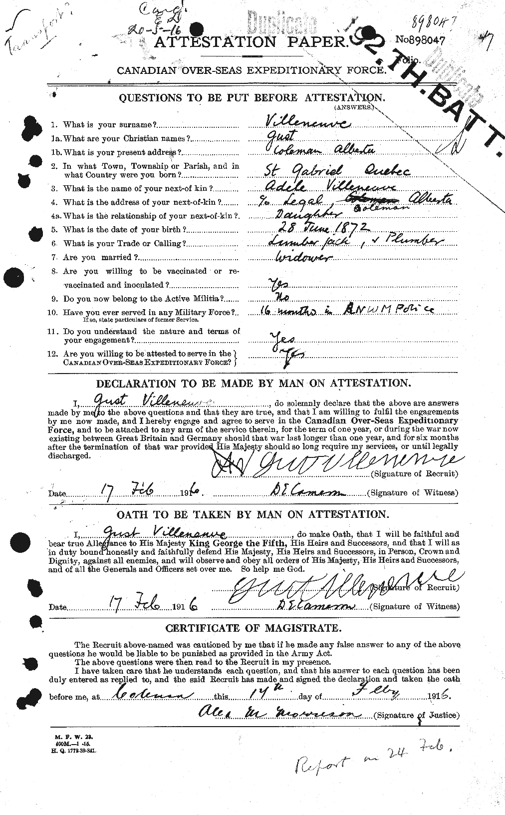 Personnel Records of the First World War - CEF 653832a