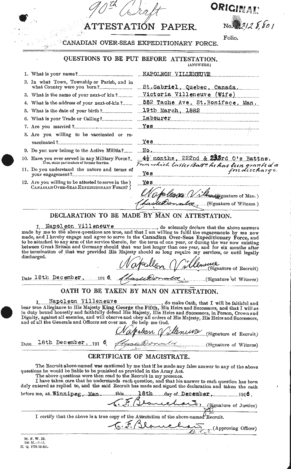 Personnel Records of the First World War - CEF 653866a