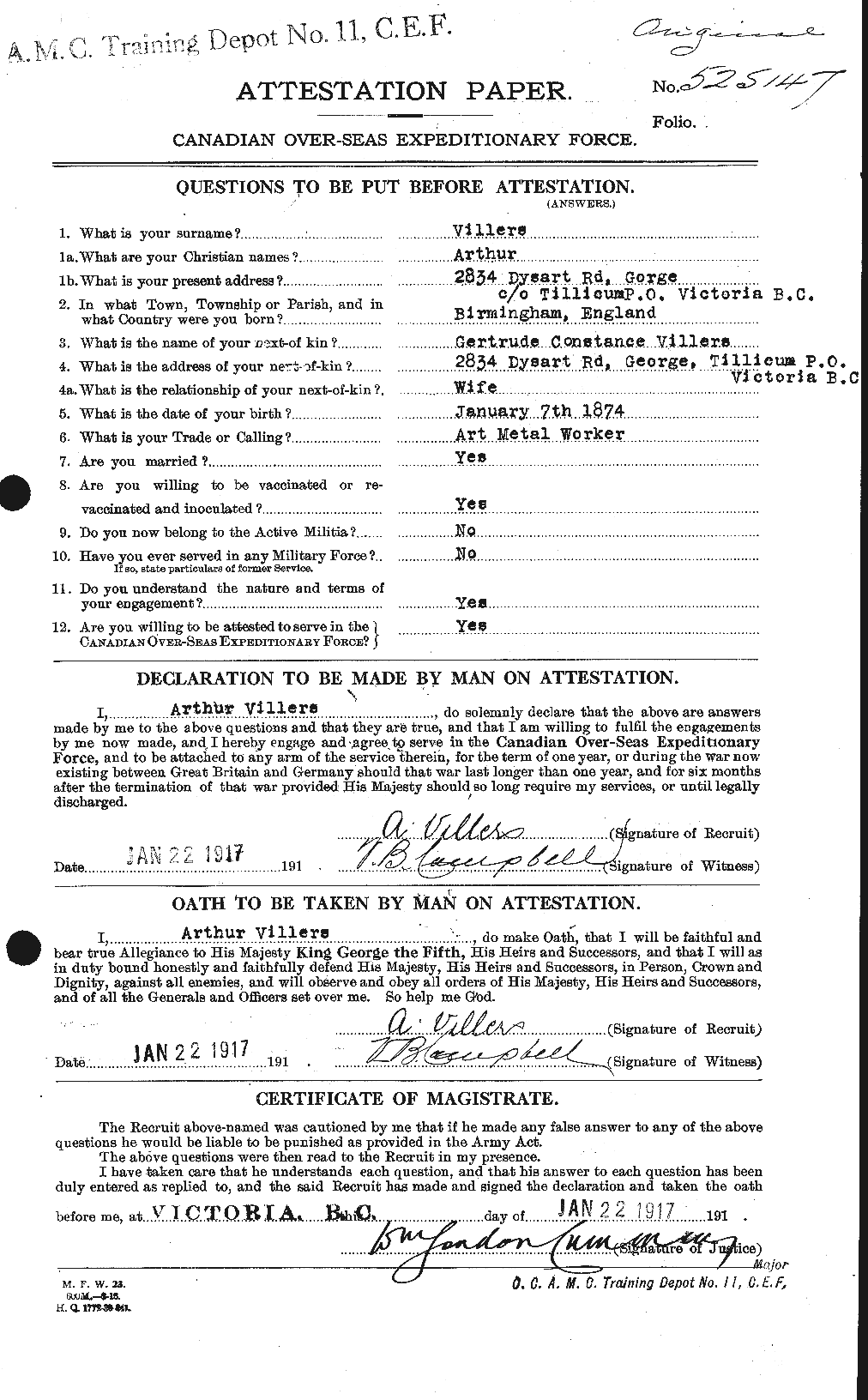 Personnel Records of the First World War - CEF 653892a